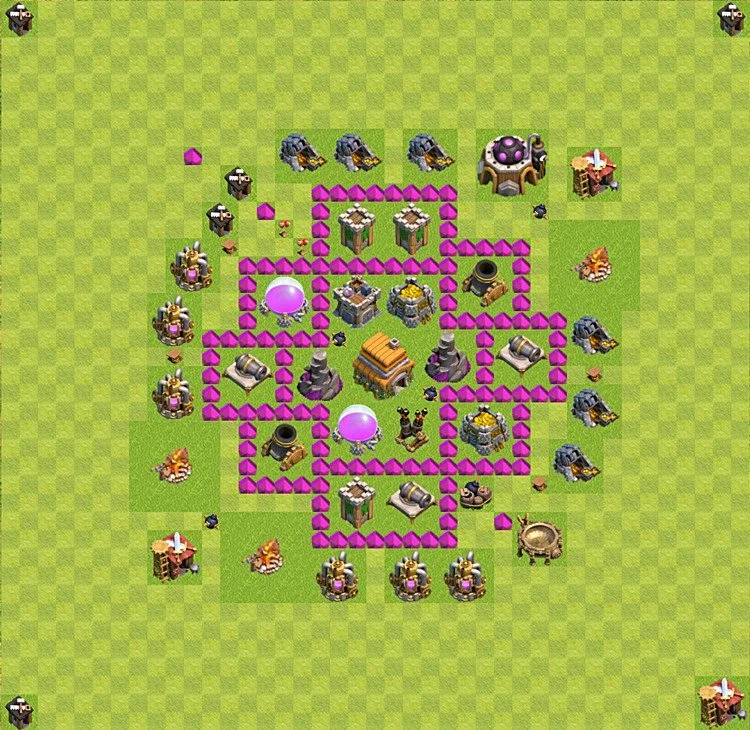 Defense (Trophy) Base TH6 - plan / layout / design - Clash of Clans - (#1)