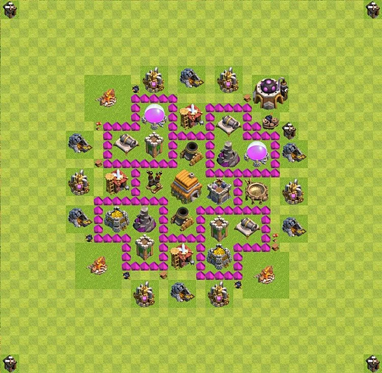 Defense (Trophy) Base TH6 - plan / layout / design - Clash of Clans - (#12) — Pertahanan TH6