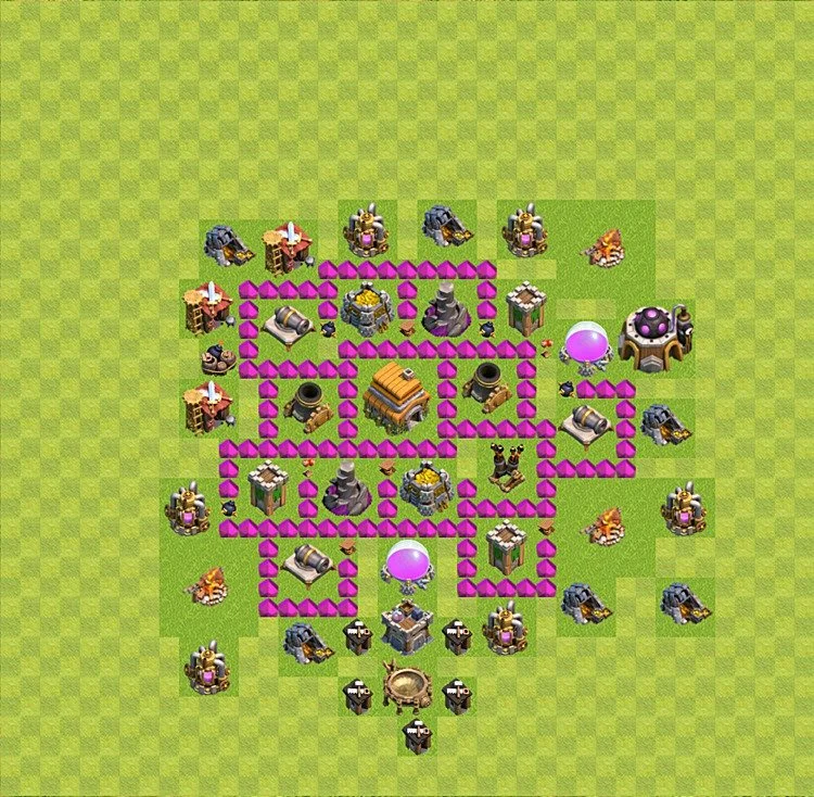 Defense (Trophy) Base TH6 - plan / layout / design - Clash of Clans - (#13) — Defense TH6