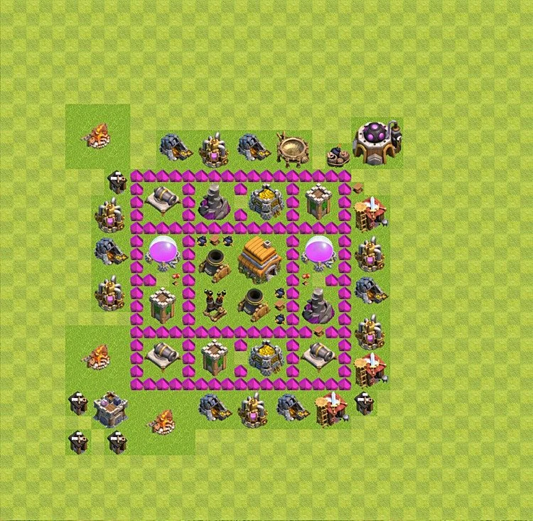 Defense (Trophy) Base TH6 - plan / layout / design - Clash of Clans - (#14) — Verteidigung TH6