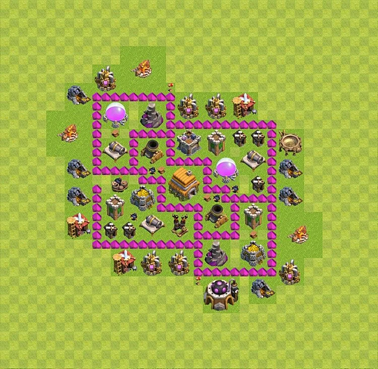 Defense (Trophy) Base TH6 - plan / layout / design - Clash of Clans - (#15) — Défense TH6