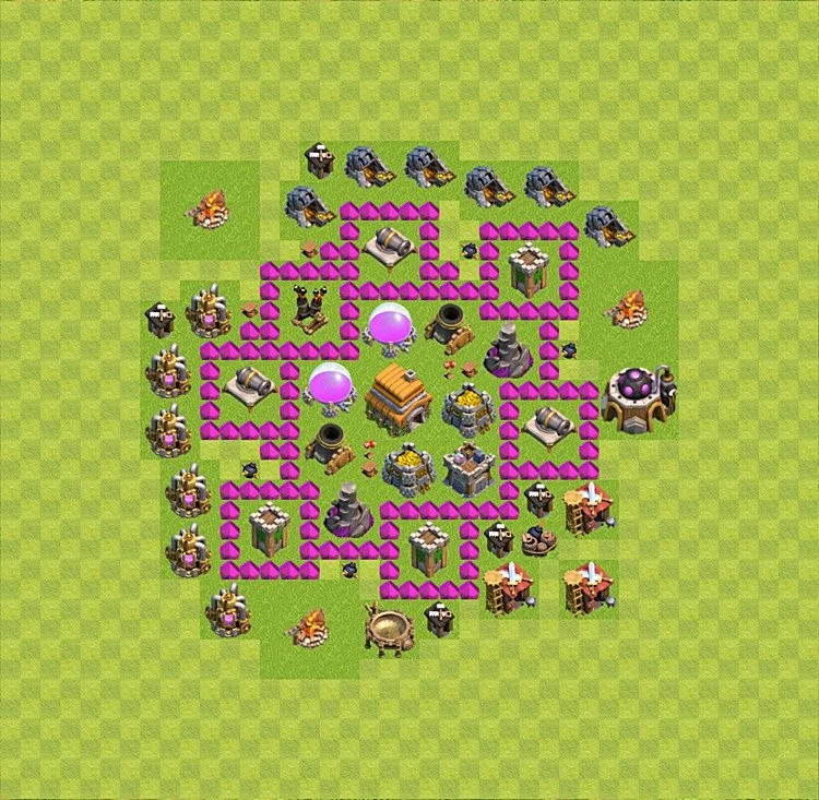 Defense (Trophy) Base TH6 - plan / layout / design - Clash of Clans - (#17) — Défense TH6