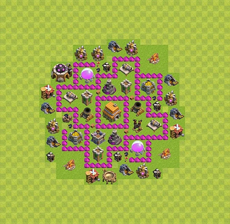 Defense (Trophy) Base TH6 - plan / layout / design - Clash of Clans - (#18) — Défense TH6