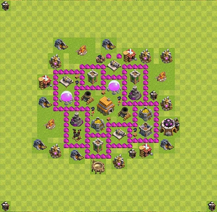 Defense (Trophy) Base TH6 - plan / layout / design - Clash of Clans - (#20) — Защита TH6