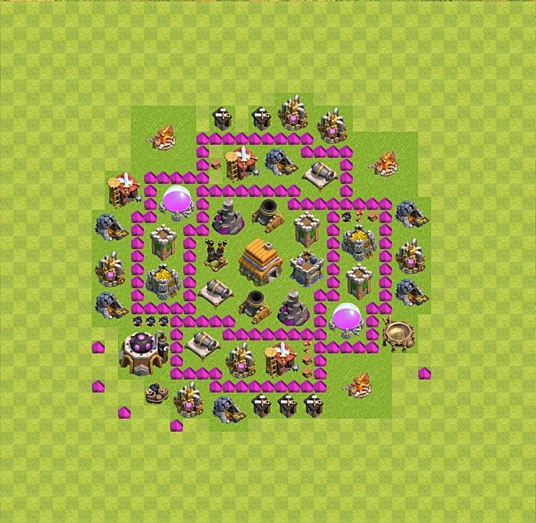 Defense (Trophy) Base TH6 - plan / layout / design - Clash of Clans - (#21) — Obrona TH6