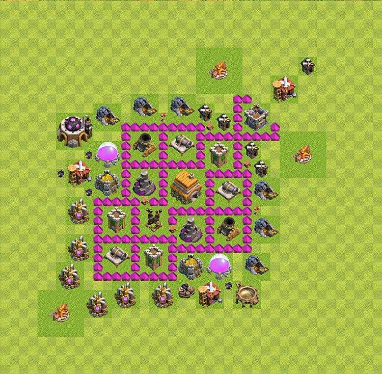 Defense (Trophy) Base TH6 - plan / layout / design - Clash of Clans - (#24) — Verdediging TH6