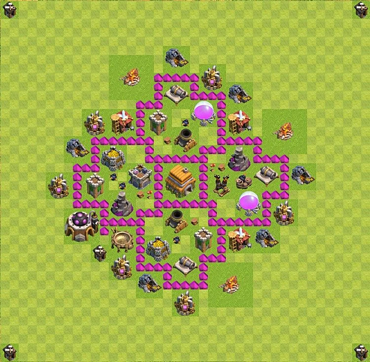Defense (Trophy) Base TH6 - plan / layout / design - Clash of Clans - (#26) — Verdediging TH6