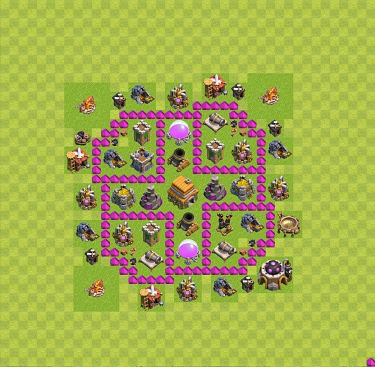 Defense (Trophy) Base TH6 - plan / layout / design - Clash of Clans - (#27) — Defense TH6