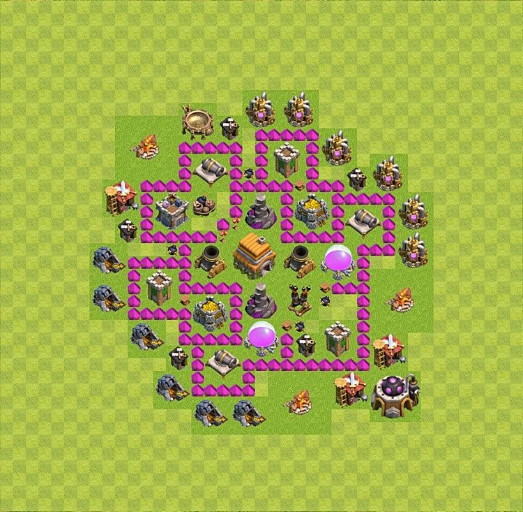 Defense (Trophy) Base TH6 - plan / layout / design - Clash of Clans - (#28) — Verteidigung TH6