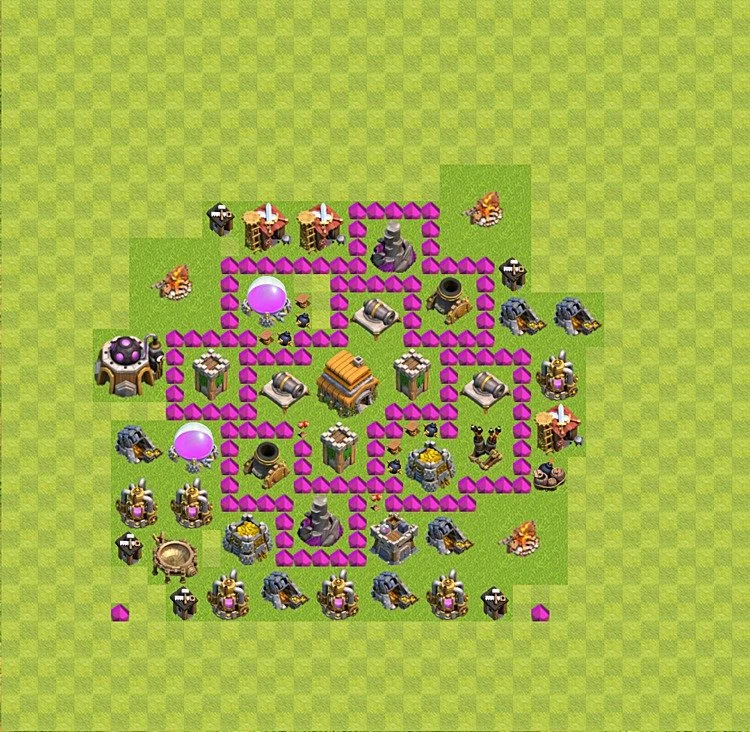 Defense (Trophy) Base TH6 - plan / layout / design - Clash of Clans - (#3)