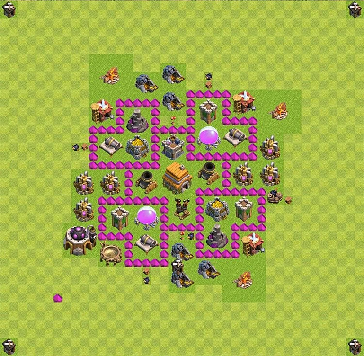 Defense (Trophy) Base TH6 - plan / layout / design - Clash of Clans - (#30) — Defense TH6