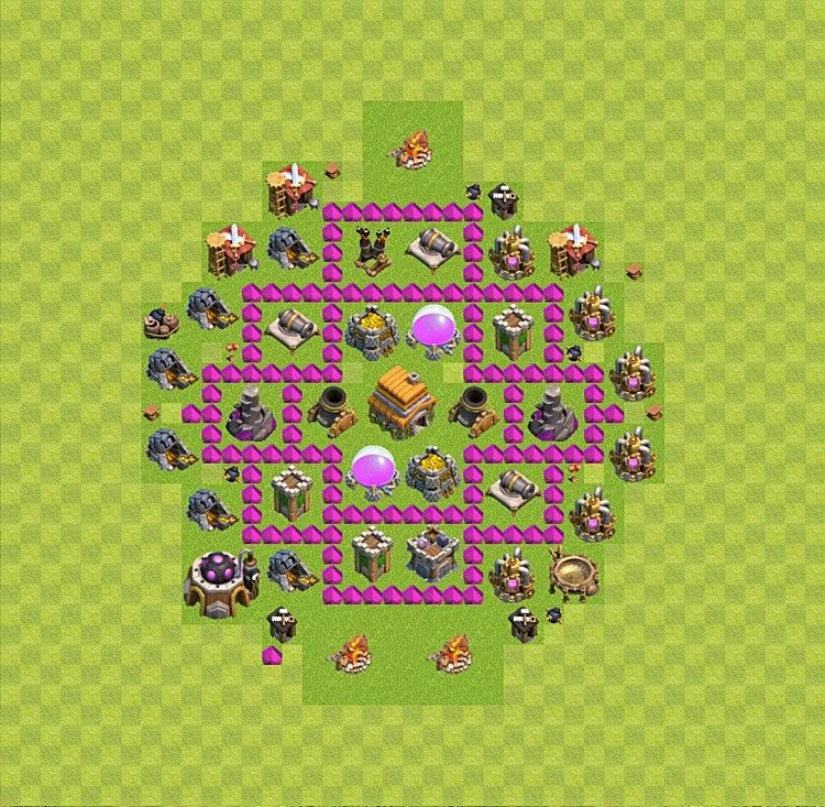 Defense (Trophy) Base TH6 - plan / layout / design - Clash of Clans - (#31) — रक्षा TH6