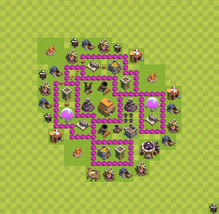 Defense (Trophy) Base TH6 - plan / layout / design - Clash of Clans - (#32) — Défense TH6