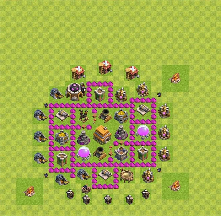 Defense (Trophy) Base TH6 - plan / layout / design - Clash of Clans - (#36) — Difesa TH6