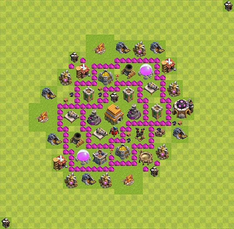 Defense (Trophy) Base TH6 - plan / layout / design - Clash of Clans - (#39) — Obrona TH6
