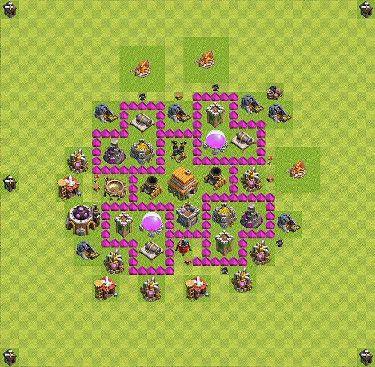 Defense (Trophy) Base TH6 - plan / layout / design - Clash of Clans - (#40) — Защита TH6
