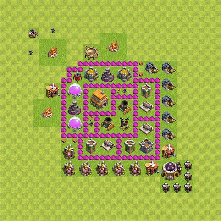 Defense (Trophy) Base TH6 - plan / layout / design - Clash of Clans - (#43) — Defense TH6