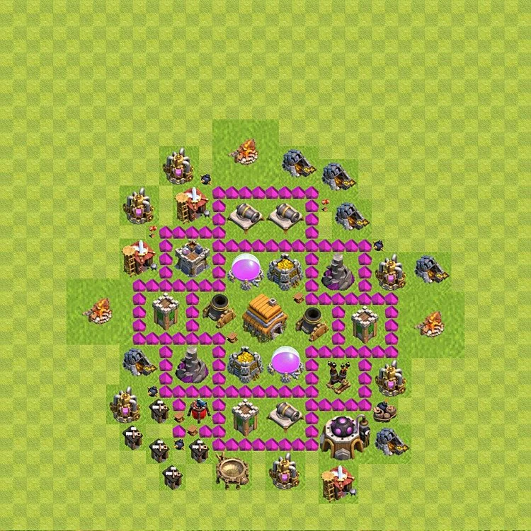 Defense (Trophy) Base TH6 - plan / layout / design - Clash of Clans - (#44) — 防御 TH6