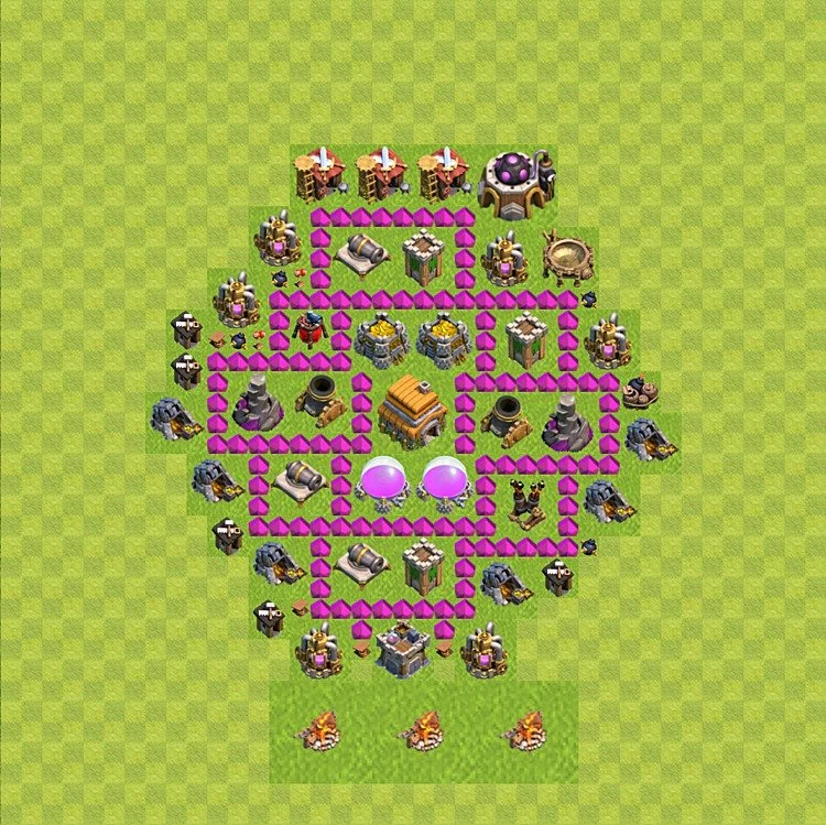 Defense (Trophy) Base TH6 - plan / layout / design - Clash of Clans - (#46) — Obrona TH6