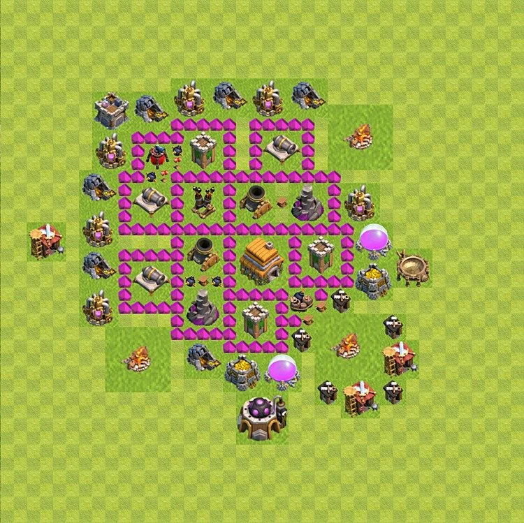 Defense (Trophy) Base TH6 - plan / layout / design - Clash of Clans - (#47) — Defesa TH6