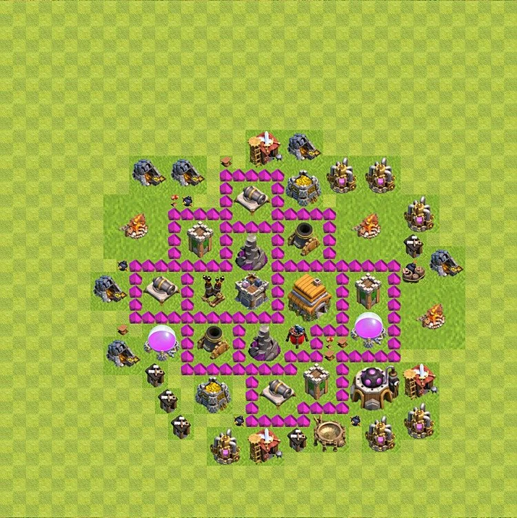 Defense (Trophy) Base TH6 - plan / layout / design - Clash of Clans - (#49) — Защита TH6