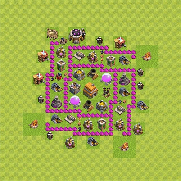 Defense (Trophy) Base TH6 - plan / layout / design - Clash of Clans - (#50) — Verteidigung TH6