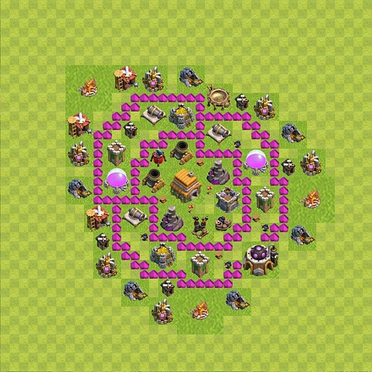Defense (Trophy) Base TH6 - plan / layout / design - Clash of Clans - (#53) — Defense TH6