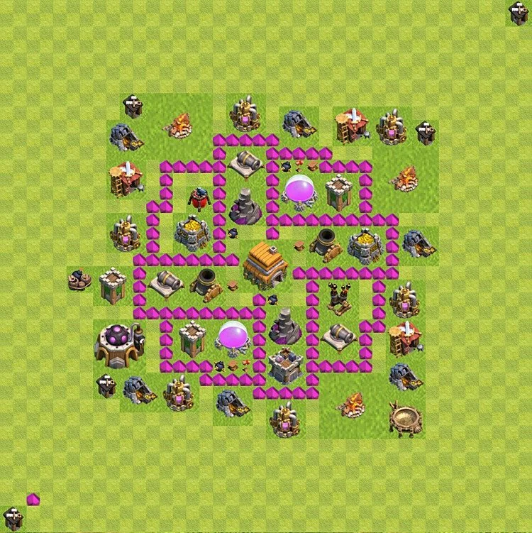 Defense (Trophy) Base TH6 - plan / layout / design - Clash of Clans - (#54) — Verteidigung TH6