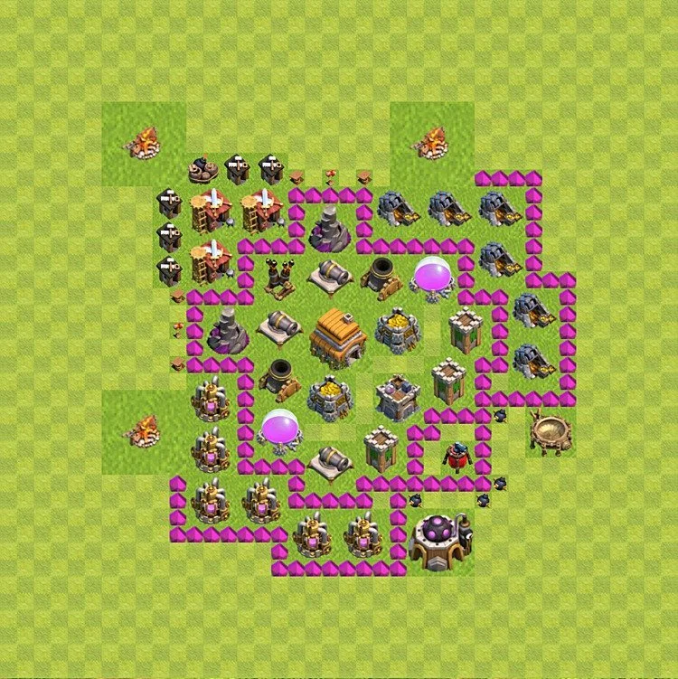 Defense (Trophy) Base TH6 - plan / layout / design - Clash of Clans - (#55) — Obrona TH6