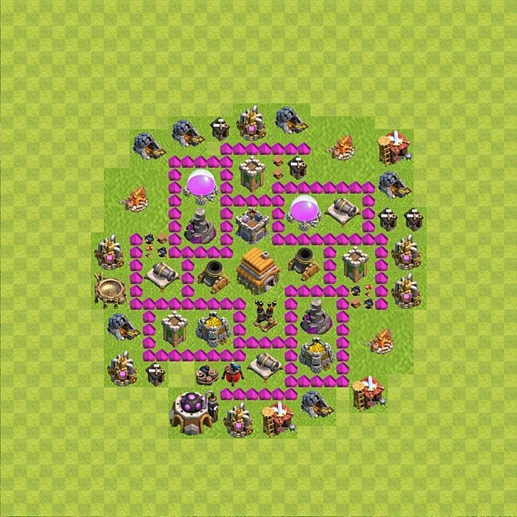 Defense (Trophy) Base TH6 - plan / layout / design - Clash of Clans - (#56) — Защита TH6