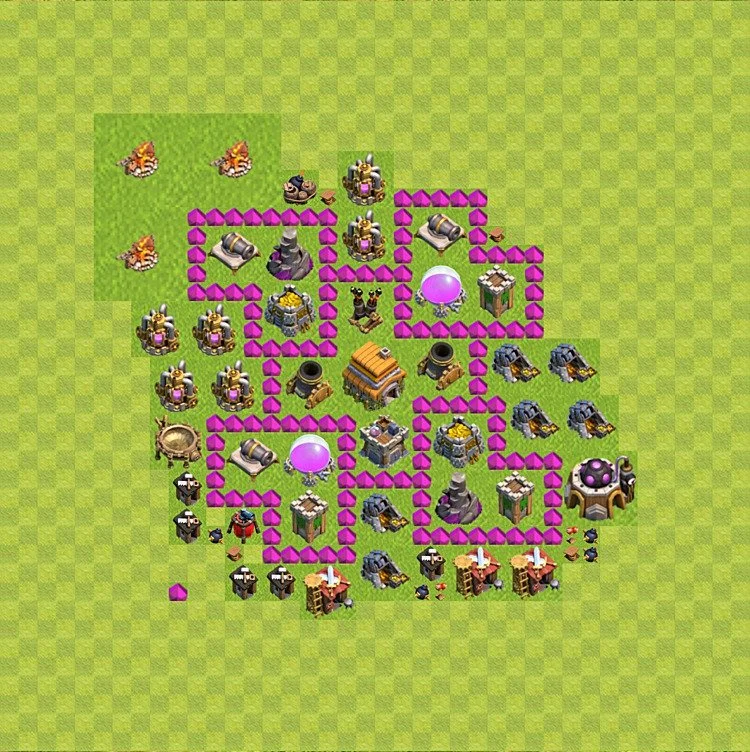 Defense (Trophy) Base TH6 - plan / layout / design - Clash of Clans - (#58) — Verteidigung TH6