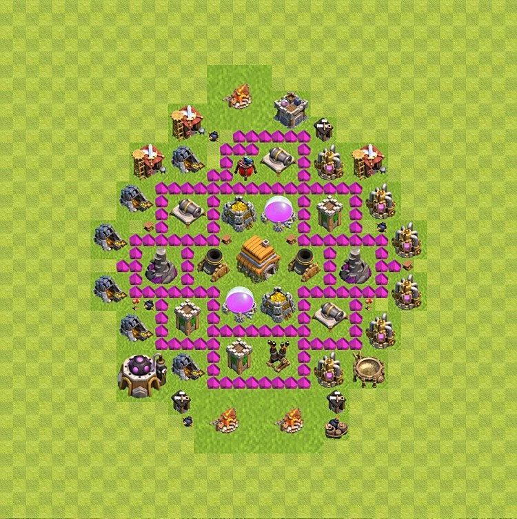 Defense (Trophy) Base TH6 - plan / layout / design - Clash of Clans - (#59) — रक्षा TH6