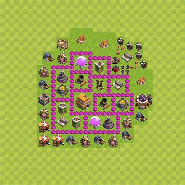 Defense (Trophy) Base TH6 - plan / layout / design - Clash of Clans - (#61) — Verteidigung TH6