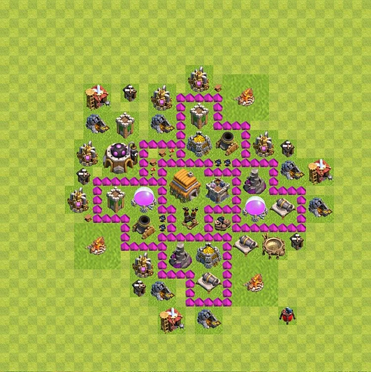 Defense (Trophy) Base TH6 - plan / layout / design - Clash of Clans - (#63) — Difesa TH6