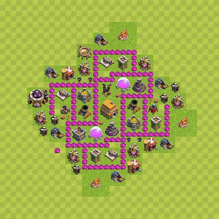 Defense (Trophy) Base TH6 - plan / layout / design - Clash of Clans - (#65) — Défense TH6