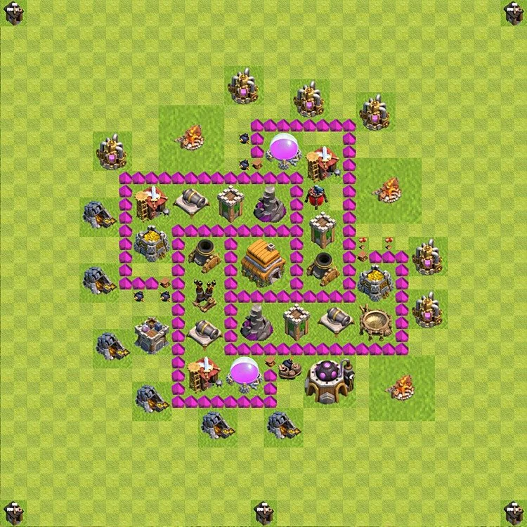 Defense (Trophy) Base TH6 - plan / layout / design - Clash of Clans - (#66) — Защита TH6