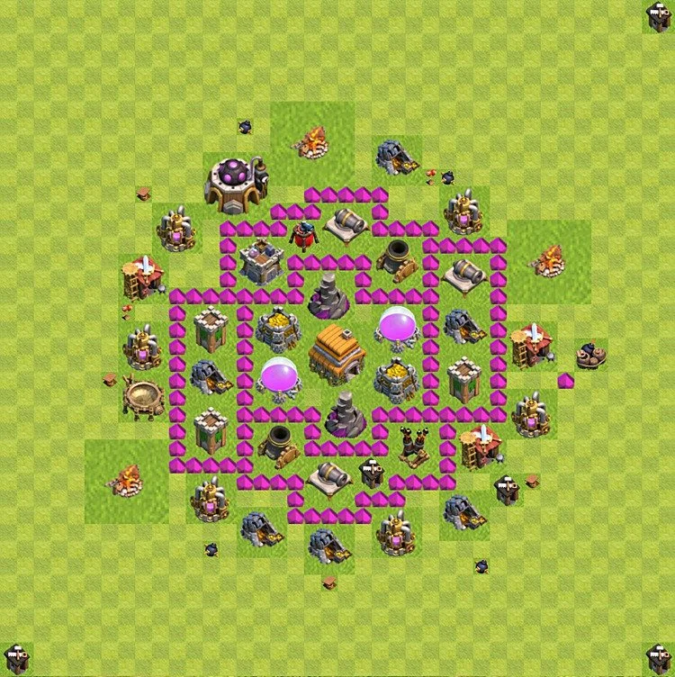 Defense (Trophy) Base TH6 - plan / layout / design - Clash of Clans - (#67) — Obrona TH6