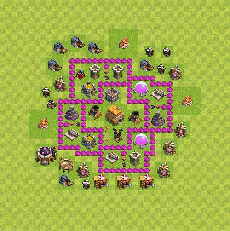 Defense (Trophy) Base TH6 - plan / layout / design - Clash of Clans - (#68) — Защита TH6