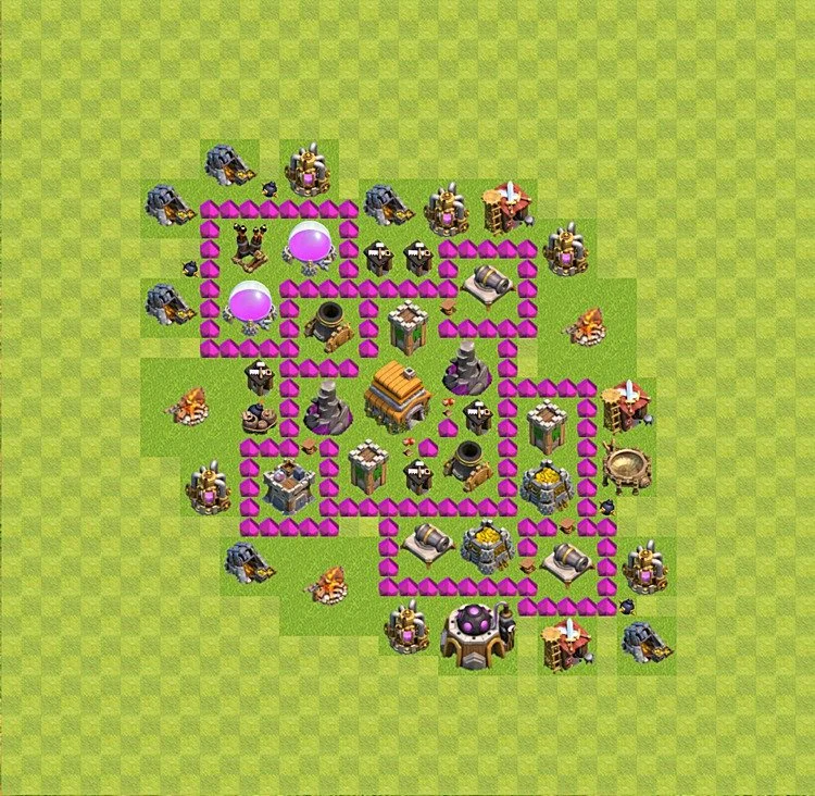 Defense (Trophy) Base TH6 - plan / layout / design - Clash of Clans - (#7) — Verteidigung TH6