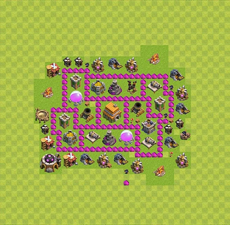 Defense (Trophy) Base TH6 - plan / layout / design - Clash of Clans - (#9) — 防御 TH6