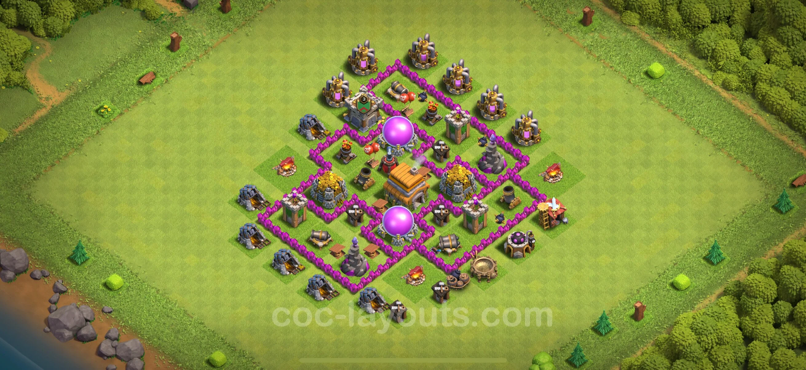 Farming Base TH6 Max Levels with Link - plan / layout / design - Clash of Clans - (#157) — Фарм TH6