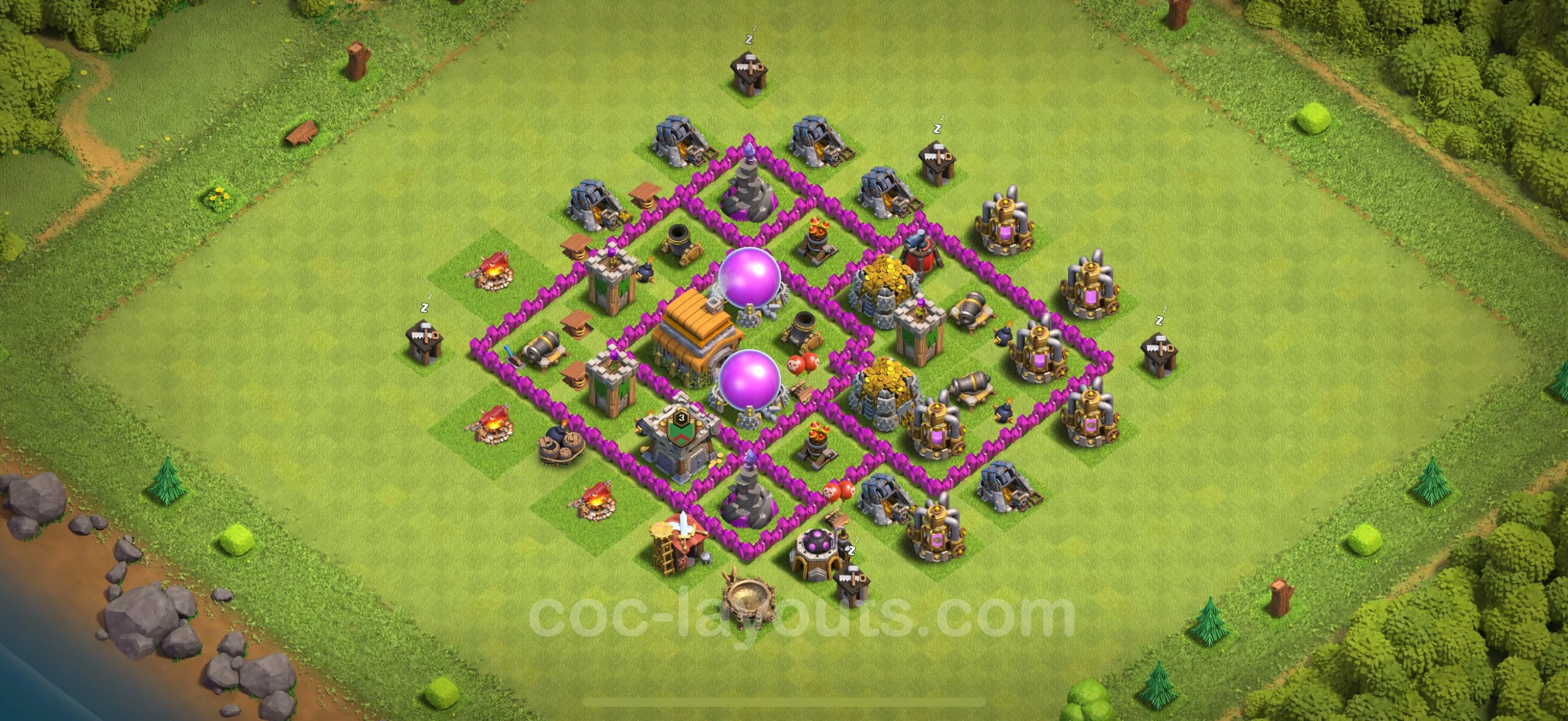 Farming Base TH6 Max Levels with Link, Anti Everything - plan / layout / design - Clash of Clans - (#165) — Farming TH6