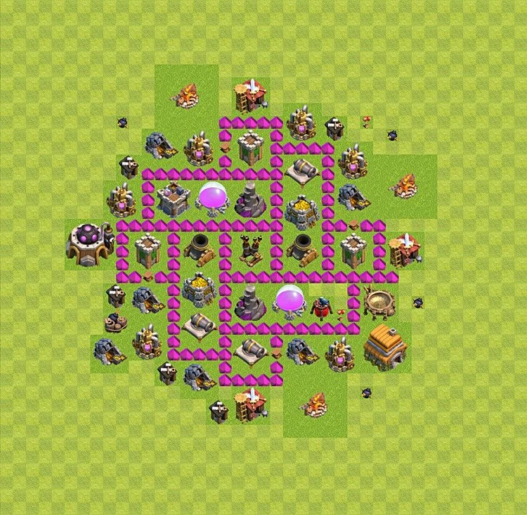 Farming Base TH6 - plan / layout / design - Clash of Clans - (#42) — Фарм TH6