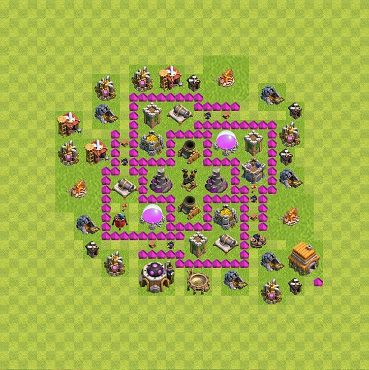 Farming Base TH6 - plan / layout / design - Clash of Clans - (#51) — Farming TH6