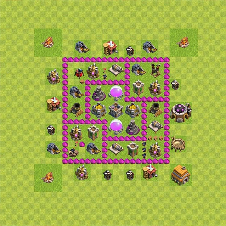 Farming Base TH6 - plan / layout / design - Clash of Clans - (#53) — Farm TH6