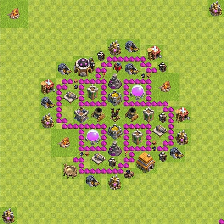 Farming Base TH6 - plan / layout / design - Clash of Clans - (#54) — Farm TH6