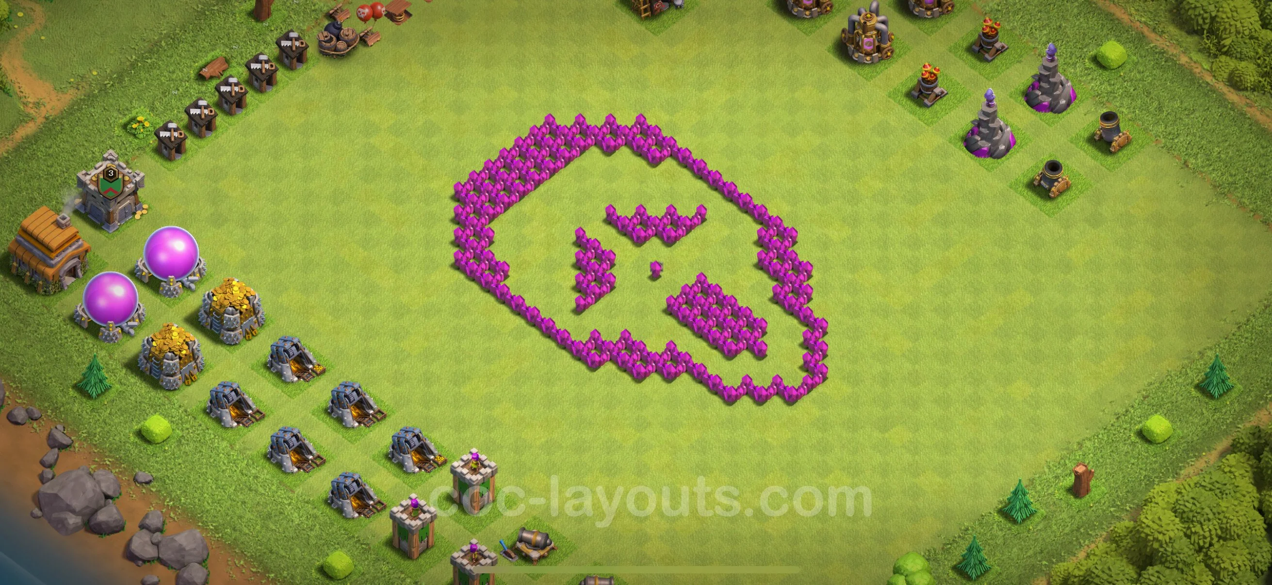 Top Troll Funny Base TH6 with Link - Funny Art Plan - Clash of Clans - (#10) — Plezier TH6