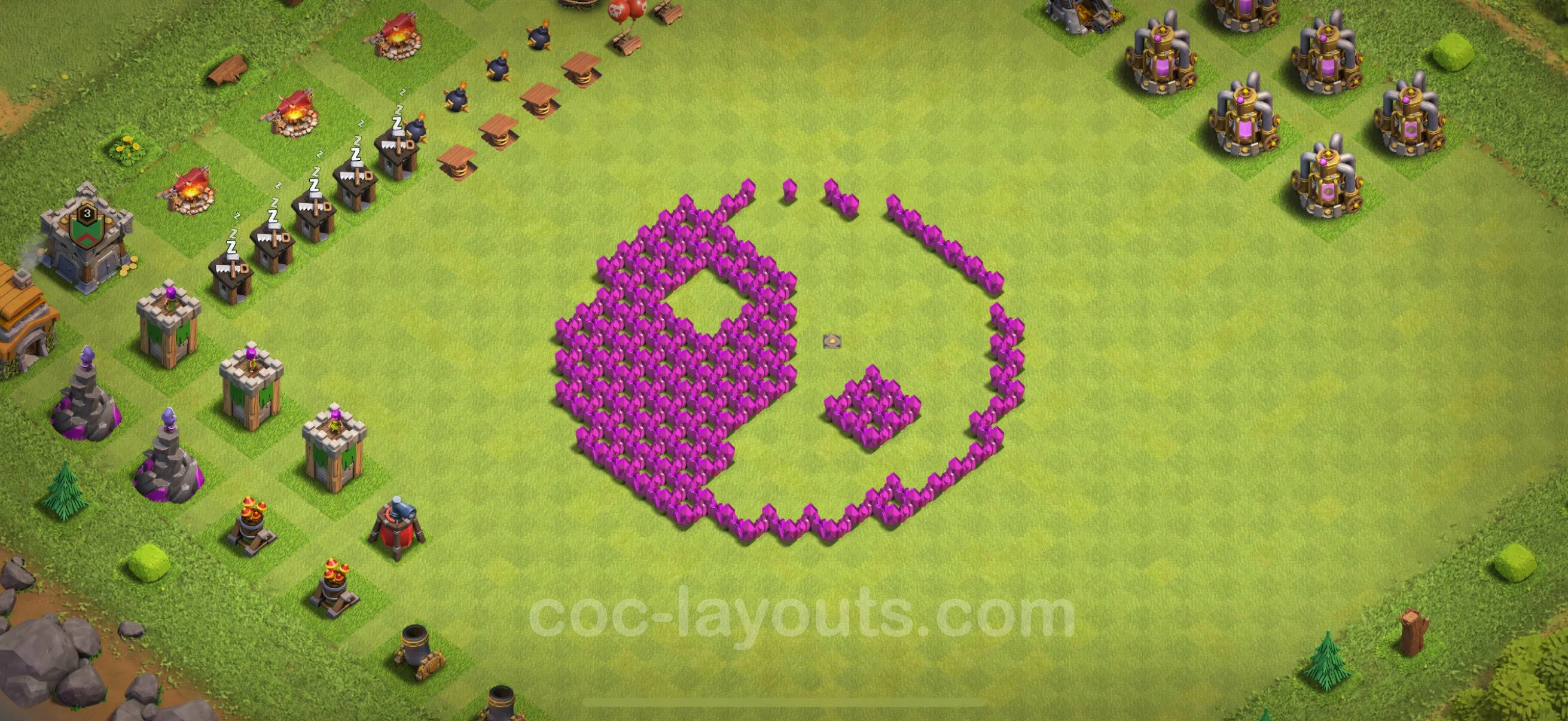 Top Troll Funny Base TH6 with Link - Funny Art Plan - Clash of Clans - (#11) — Plezier TH6