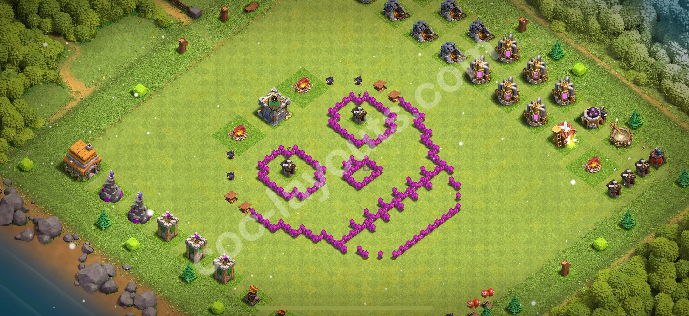 Top Troll Funny Base TH6 with Link - Funny Art Plan 2026 - Clash of Clans - (#12) — Развлечения TH6