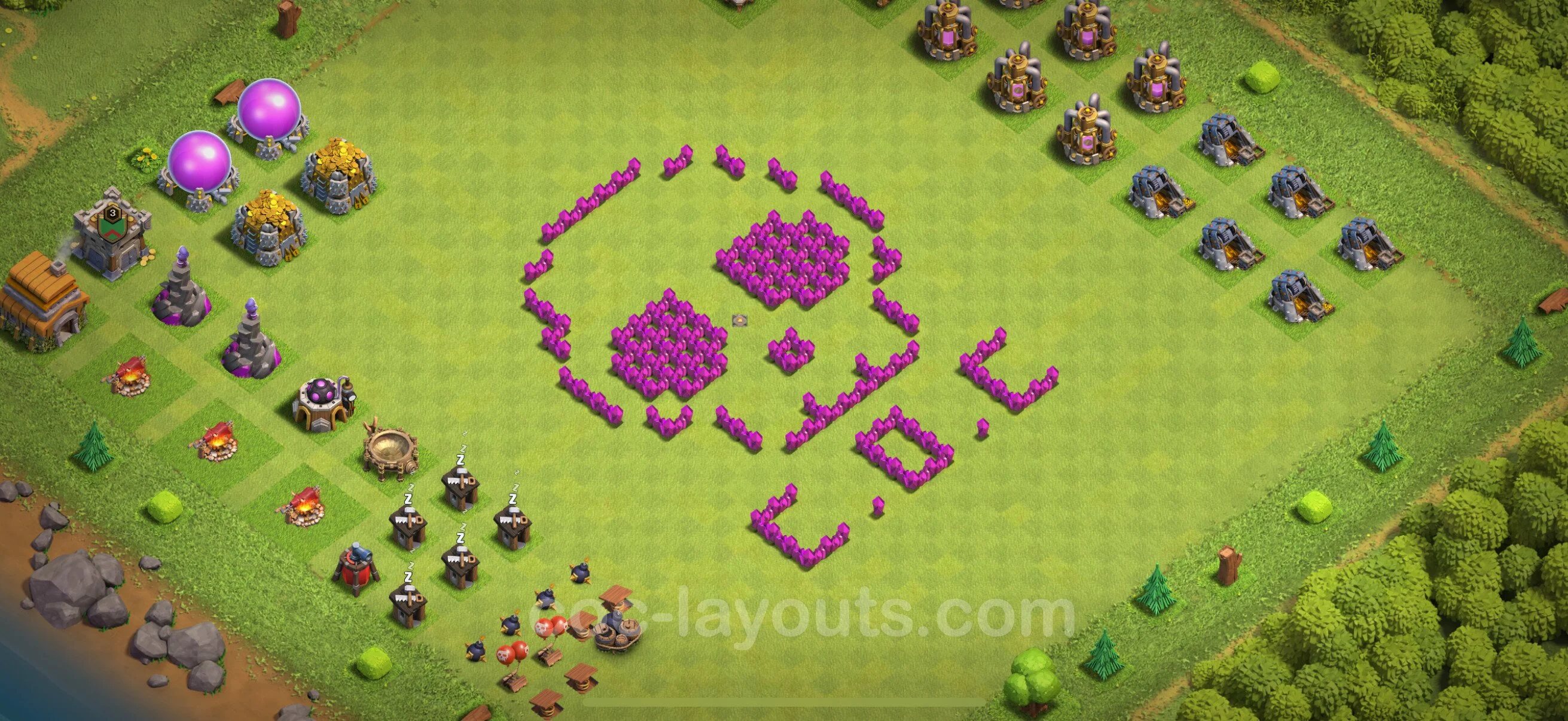 Top Troll Funny Base TH6 with Link - Funny Art Plan - Clash of Clans - (#15) — Divertente TH6